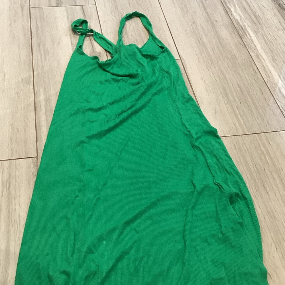 BECCA Bright Green Slip Chemise with Thin Straps